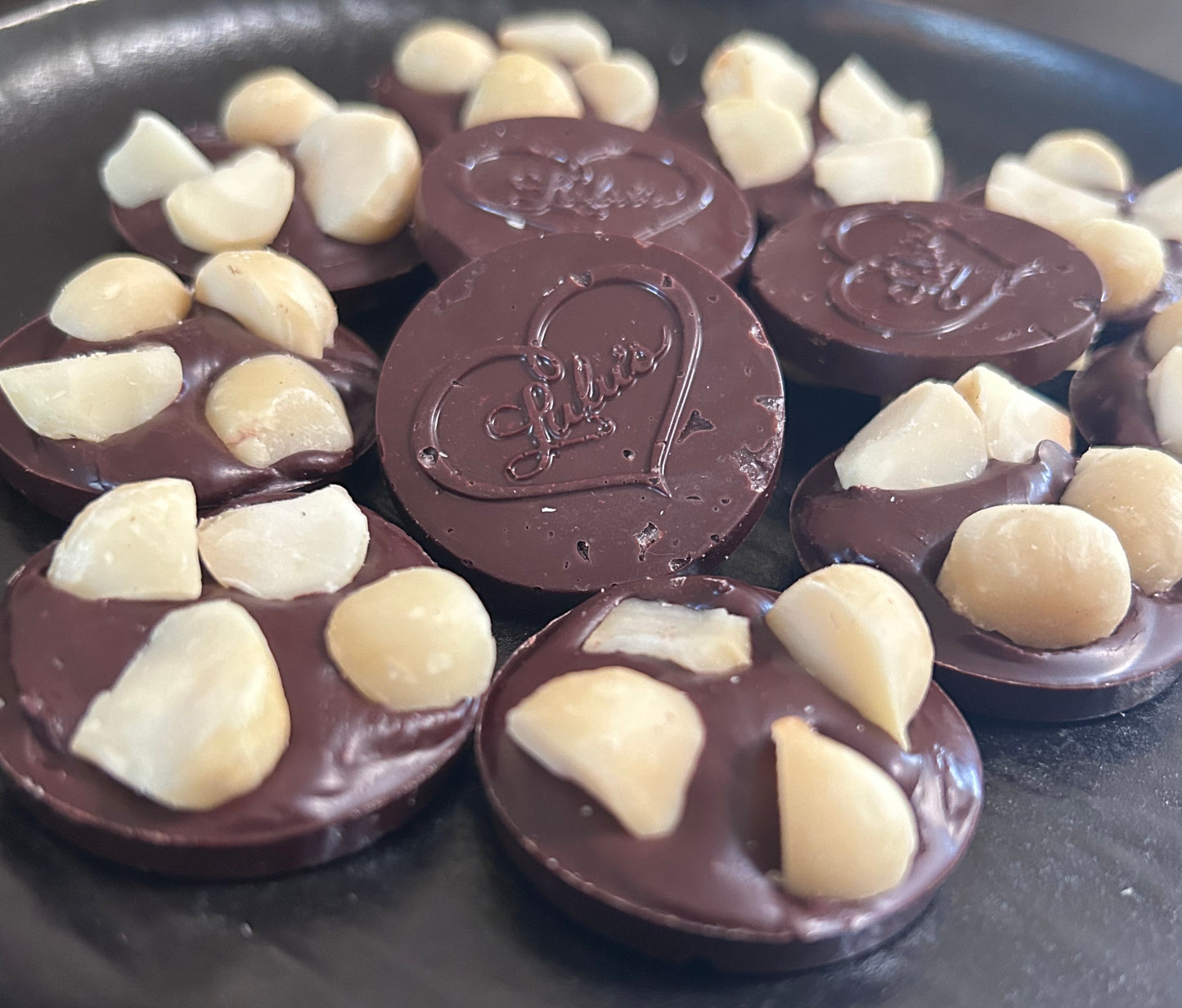 Lulu's - Handcrafted Raw, Organic 70% Macadamia Love Chocolates - 3.oz Package