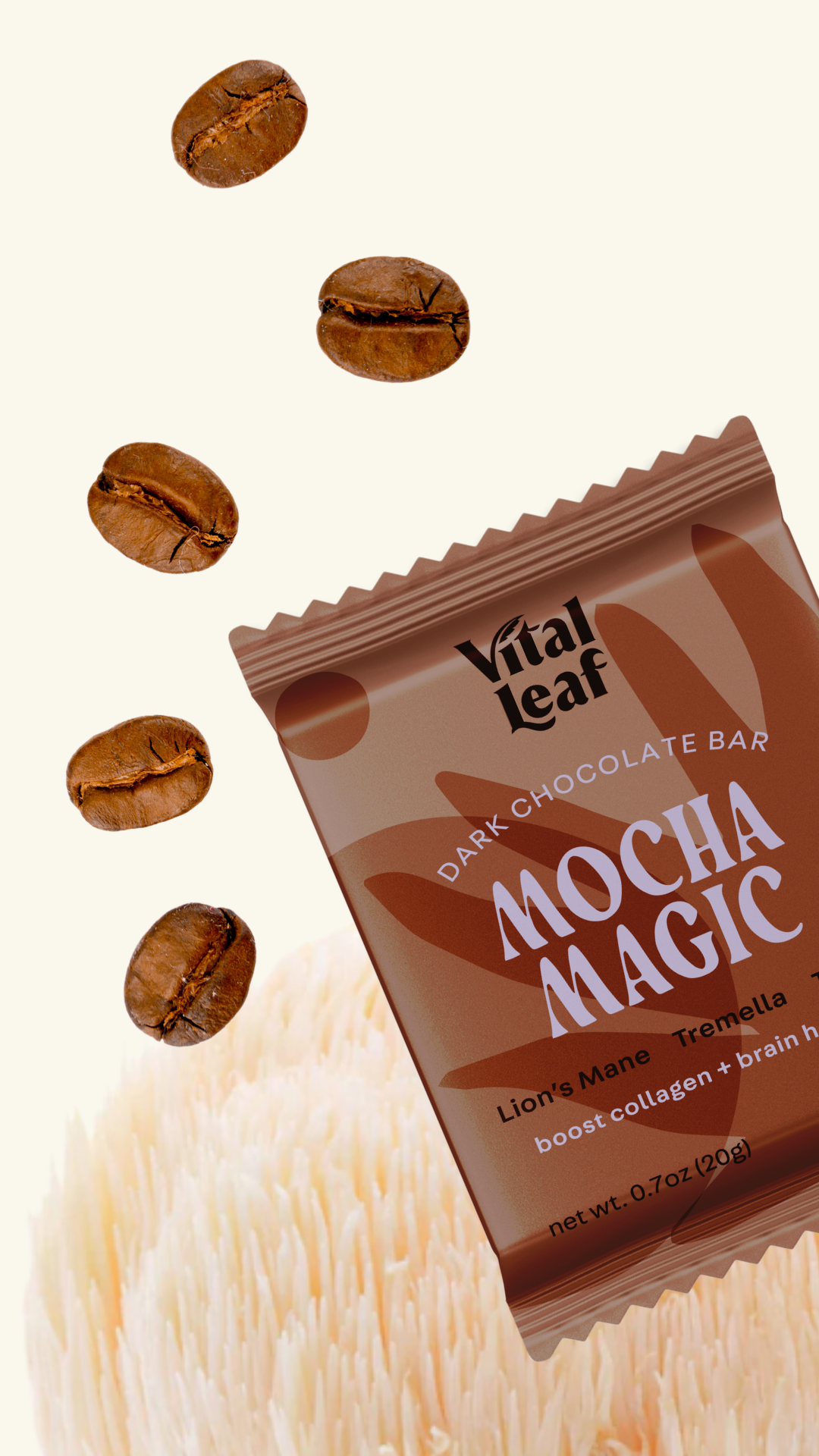 Vital Leaf - Organic Mocha Magic Dark Chocolate Mini Bar - .7oz