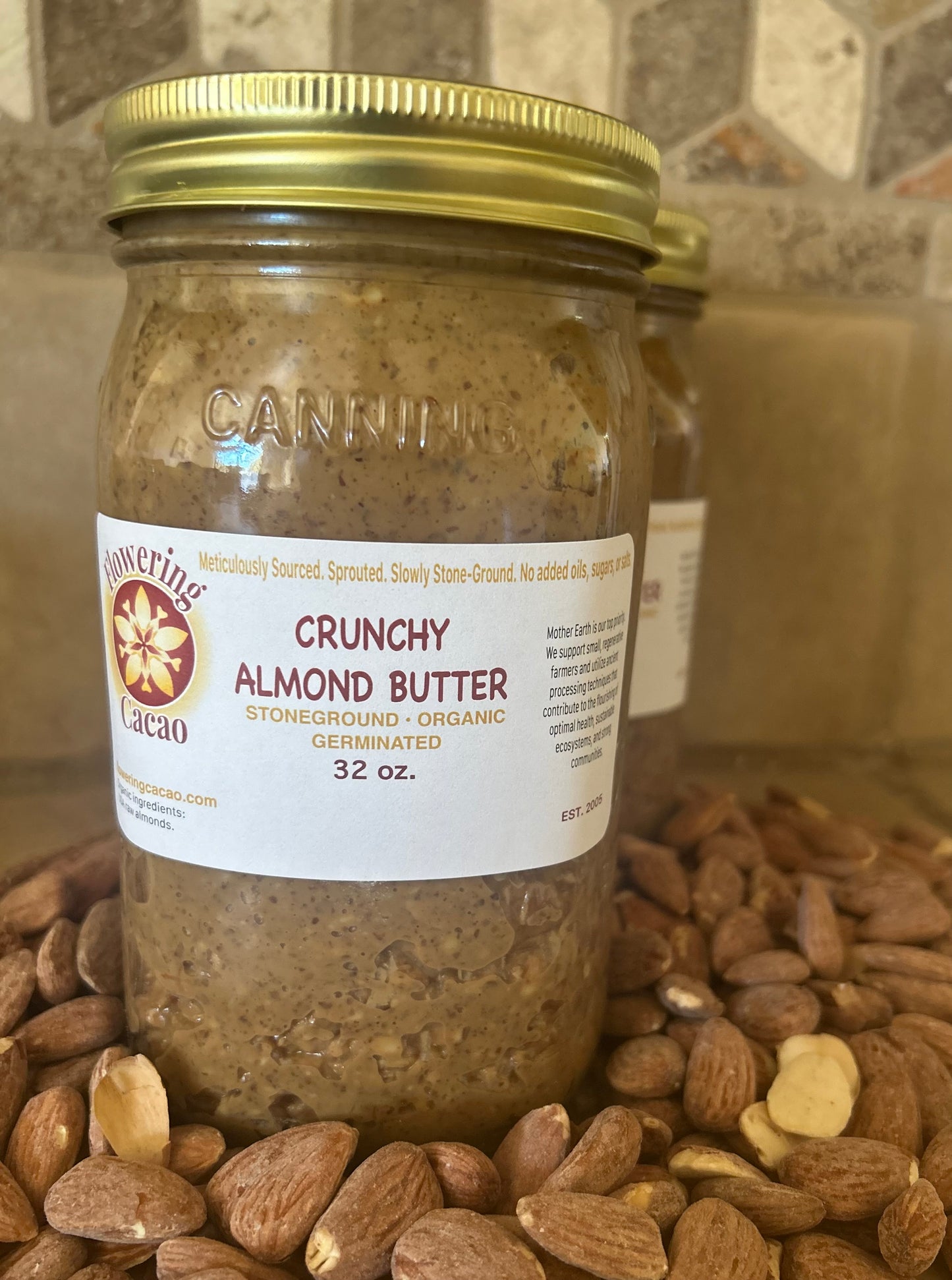 Flowering Cacao - Crunchy Organic Almond Butter - 2lb.