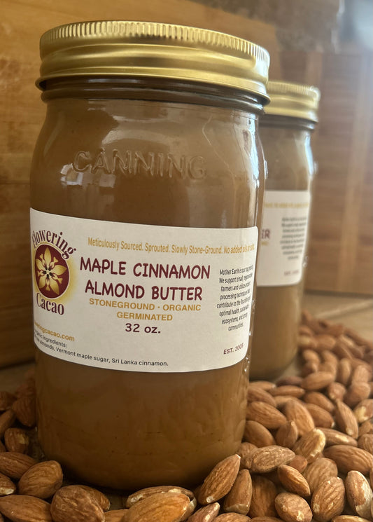Flowering Cacao - Organic Almond Butter with Maple Sugar and Cinnamon - 2lb.