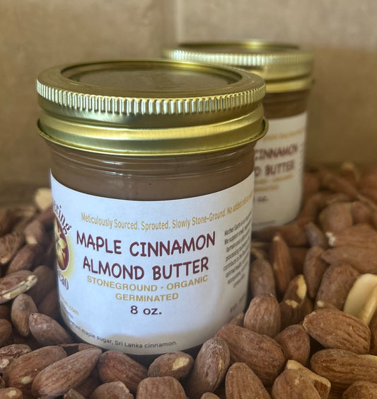 Flowering Cacao - Organic Almond Butter with Maple Sugar and Cinnamon - 1/2lb.