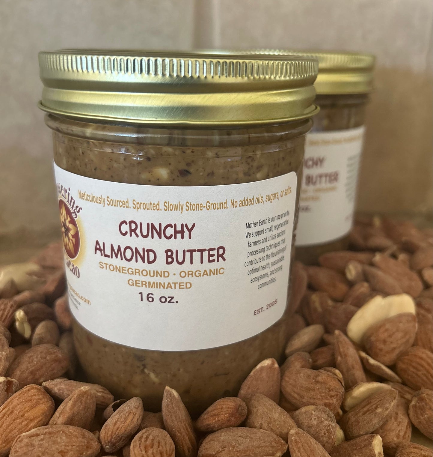 Flowering Cacao - Crunchy Organic Almond Butter - 1lb.