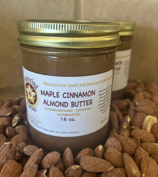 Flowering Cacao - Organic Almond Butter with Maple Sugar and Cinnamon - 1LB