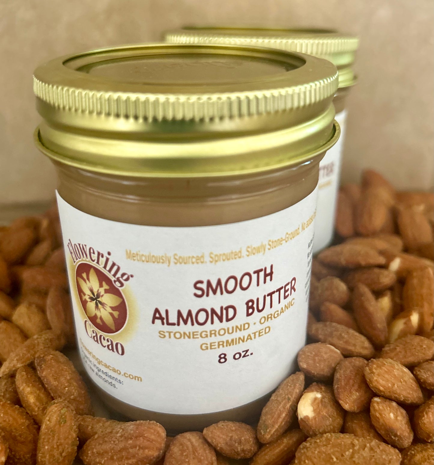 Flowering Cacao Silky Smooth Organic Almond Butter - 1/2lb