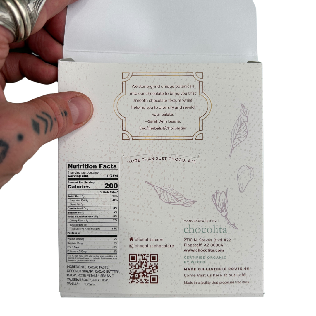 Chocolita - Organic Moontime Rose Chocolate Bar - 1.25oz