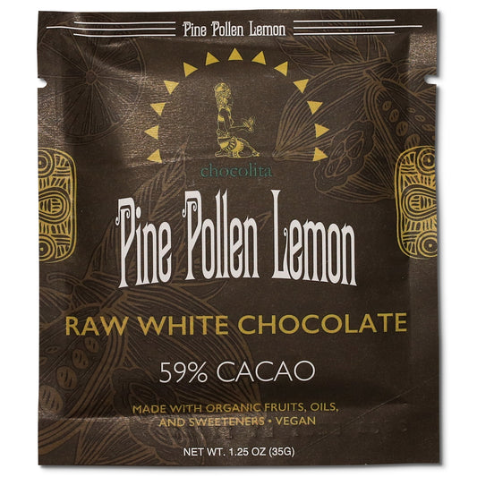 Chocolita 59% Pine Pollen Lemon Raw White Chocolate