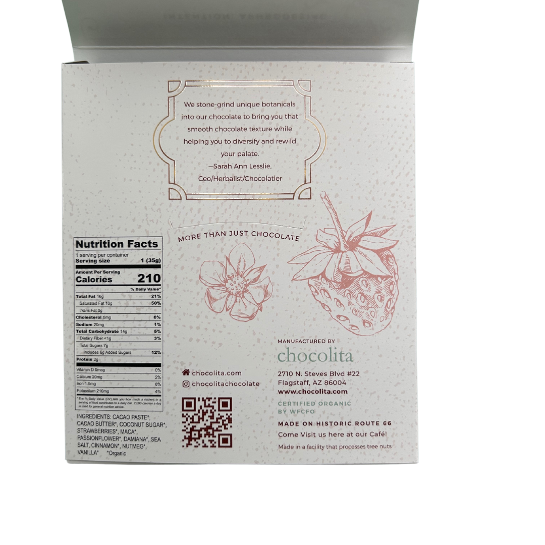 Chocolita - Organic Strawberry Passion Chocolate Bar - 1.25oz