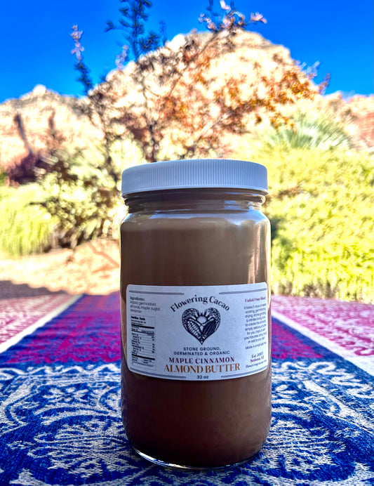 Flowering Cacao - Organic Almond Butter with Maple Sugar and Cinnamon - 2lb.